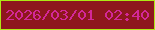 文字の大きさ：3、枠の色：aee915、背景の色：8e171d、文字の色：d32898 無料ブログパーツのブログ時計