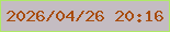 文字の大きさ：4、枠の色：aee966、背景の色：c4bcc2、文字の色：a84c0d 無料ブログパーツのブログ時計