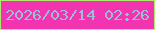 文字の大きさ：1、枠の色：aeea6e、背景の色：f334b0、文字の色：9dbfd6 無料ブログパーツのブログ時計
