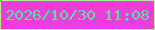 文字の大きさ：5、枠の色：aeec96、背景の色：eb3fd7、文字の色：58df9e 無料ブログパーツのブログ時計