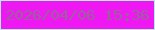 文字の大きさ：3、枠の色：aeefe8、背景の色：ef18f2、文字の色：97639a 無料ブログパーツのブログ時計
