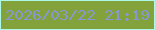 文字の大きさ：4、枠の色：aef8e7、背景の色：83a23b、文字の色：8598cf 無料ブログパーツのブログ時計