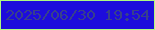 文字の大きさ：4、枠の色：aef980、背景の色：1d0cdc、文字の色：37408c 無料ブログパーツのブログ時計