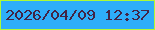 文字の大きさ：3、枠の色：aefa35、背景の色：2eaef9、文字の色：422445 無料ブログパーツのブログ時計