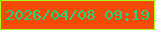 文字の大きさ：2、枠の色：aefc1c、背景の色：f64b08、文字の色：21d580 無料ブログパーツのブログ時計