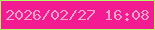 文字の大きさ：2、枠の色：aefd63、背景の色：f21b92、文字の色：f5a2c4 無料ブログパーツのブログ時計