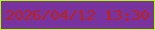 文字の大きさ：4、枠の色：aeff01、背景の色：78339e、文字の色：bb231a 無料ブログパーツのブログ時計
