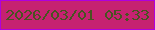 文字の大きさ：3、枠の色：af00de、背景の色：c62271、文字の色：495321 無料ブログパーツのブログ時計