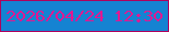 文字の大きさ：4、枠の色：af015d、背景の色：1583d2、文字の色：df1992 無料ブログパーツのブログ時計