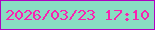 文字の大きさ：5、枠の色：af01c1、背景の色：89ddc2、文字の色：f922b0 無料ブログパーツのブログ時計