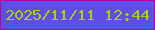 文字の大きさ：4、枠の色：af0496、背景の色：5e4feb、文字の色：a7d110 無料ブログパーツのブログ時計