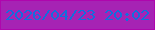 文字の大きさ：2、枠の色：af06ad、背景の色：a623b4、文字の色：126edd 無料ブログパーツのブログ時計