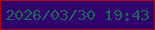 文字の大きさ：1、枠の色：af0910、背景の色：31016e、文字の色：1d665a 無料ブログパーツのブログ時計