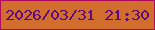 文字の大きさ：1、枠の色：af0a5e、背景の色：d16e2e、文字の色：5d0984 無料ブログパーツのブログ時計