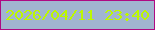 文字の大きさ：5、枠の色：af0a83、背景の色：a1b5d0、文字の色：bdf801 無料ブログパーツのブログ時計