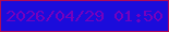 文字の大きさ：3、枠の色：af0b56、背景の色：1b0cdb、文字の色：7401bf 無料ブログパーツのブログ時計