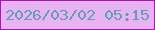 文字の大きさ：1、枠の色：af11b8、背景の色：e8b3f3、文字の色：669cb3 無料ブログパーツのブログ時計