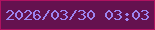 文字の大きさ：5、枠の色：af1260、背景の色：64114f、文字の色：9c84f0 無料ブログパーツのブログ時計
