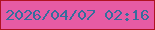 文字の大きさ：1、枠の色：af1321、背景の色：e65ba4、文字の色：366d9d 無料ブログパーツのブログ時計