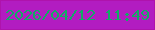 文字の大きさ：5、枠の色：af13ac、背景の色：b21cc1、文字の色：11aa65 無料ブログパーツのブログ時計