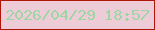 文字の大きさ：1、枠の色：af1508、背景の色：edccd8、文字の色：9bd6a3 無料ブログパーツのブログ時計