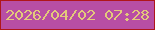 文字の大きさ：1、枠の色：af161a、背景の色：b84ea4、文字の色：e3c97b 無料ブログパーツのブログ時計