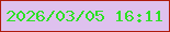 文字の大きさ：2、枠の色：af1b0c、背景の色：dec1ee、文字の色：2ce123 無料ブログパーツのブログ時計