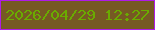 文字の大きさ：4、枠の色：af1be7、背景の色：765923、文字の色：6aab00 無料ブログパーツのブログ時計