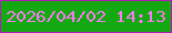 文字の大きさ：3、枠の色：af1cb6、背景の色：14a911、文字の色：fb79f3 無料ブログパーツのブログ時計