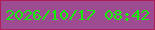 文字の大きさ：2、枠の色：af1d56、背景の色：9d4c91、文字の色：14ee01 無料ブログパーツのブログ時計