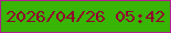 文字の大きさ：2、枠の色：af2090、背景の色：38b505、文字の色：91012d 無料ブログパーツのブログ時計