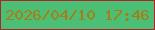 文字の大きさ：5、枠の色：af2426、背景の色：4cbf77、文字の色：a87c17 無料ブログパーツのブログ時計
