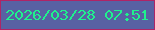 文字の大きさ：5、枠の色：af2466、背景の色：5861a3、文字の色：1ff28d 無料ブログパーツのブログ時計