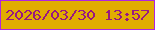 文字の大きさ：5、枠の色：af25e0、背景の色：e1ad01、文字の色：981881 無料ブログパーツのブログ時計