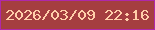 文字の大きさ：2、枠の色：af28aa、背景の色：a53e40、文字の色：ffcfaa 無料ブログパーツのブログ時計