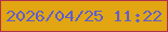 文字の大きさ：2、枠の色：af304e、背景の色：e1a611、文字の色：605dcd 無料ブログパーツのブログ時計