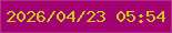 文字の大きさ：1、枠の色：af308e、背景の色：a50070、文字の色：c4d013 無料ブログパーツのブログ時計