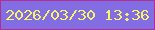 文字の大きさ：4、枠の色：af3092、背景の色：826de2、文字の色：f6f36a 無料ブログパーツのブログ時計