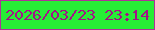 文字の大きさ：4、枠の色：af3198、背景の色：27ed36、文字の色：a41286 無料ブログパーツのブログ時計