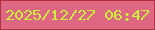 文字の大きさ：3、枠の色：af323e、背景の色：df6783、文字の色：c6f636 無料ブログパーツのブログ時計