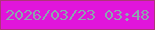 文字の大きさ：3、枠の色：af347a、背景の色：e115db、文字の色：8ca7ad 無料ブログパーツのブログ時計