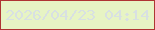 文字の大きさ：3、枠の色：af3533、背景の色：e7f4c4、文字の色：d8e0e2 無料ブログパーツのブログ時計
