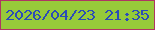文字の大きさ：4、枠の色：af3563、背景の色：97ca3a、文字の色：2c4cb8 無料ブログパーツのブログ時計