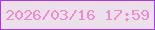 文字の大きさ：2、枠の色：af35eb、背景の色：ebe1eb、文字の色：f189cf 無料ブログパーツのブログ時計