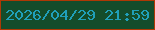 文字の大きさ：4、枠の色：af3805、背景の色：144c2b、文字の色：209fba 無料ブログパーツのブログ時計