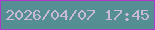 文字の大きさ：3、枠の色：af39cb、背景の色：568f93、文字の色：c8b9d7 無料ブログパーツのブログ時計