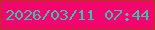文字の大きさ：3、枠の色：af3a1a、背景の色：f2056c、文字の色：37c2b1 無料ブログパーツのブログ時計