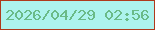 文字の大きさ：4、枠の色：af3a1c、背景の色：adf3ed、文字の色：6aba87 無料ブログパーツのブログ時計