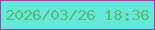 文字の大きさ：3、枠の色：af3aa3、背景の色：63e8db、文字の色：59bc66 無料ブログパーツのブログ時計