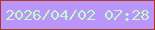 文字の大きさ：5、枠の色：af3b1f、背景の色：ba96fa、文字の色：c2f9c4 無料ブログパーツのブログ時計